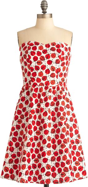 Modcloth Ladybug in Red Dress in Red