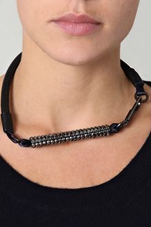 3.1 Phillip Lim Leather and Rhinestone Necklace - Lyst
