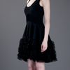 Alexander Mcqueen Ruffle Skater Dress in Black - Lyst