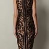 Alexander Mcqueen Ocelot Jacquard Dress in Brown - Lyst