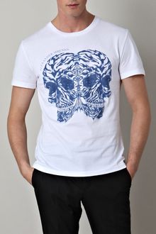 Alexander McQueen Tiger Double Skull T-shirt - Lyst