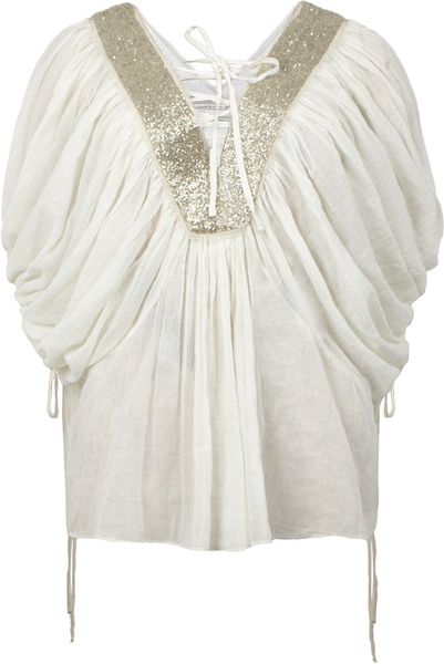 Allsaints Tiger Lily Top in Gold (gold leaf) - Lyst