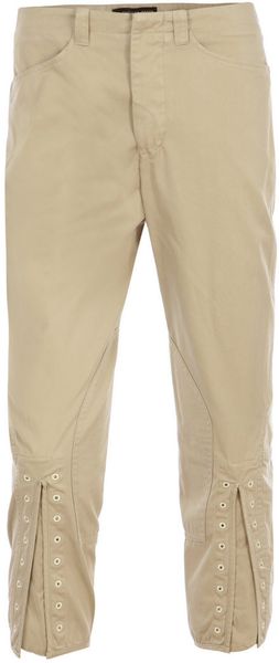 ladies beige cropped trousers