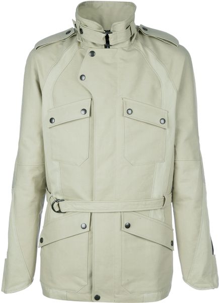 Balmain Belted Jacket in Beige for Men - Lyst