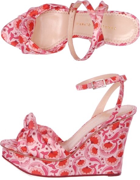 Charlotte Olympia Miranda Mermaidprint Wedges in Pink (mermaid) - Lyst