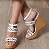 Chloé Lasercut Leather Wedge Shoes in White - Lyst