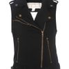 Current/elliott Denim Sleeveless Biker Jacket in Black (denim) - Lyst