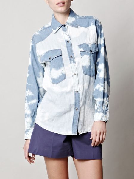 Isabel Marant Maggy Tiedye Shirt in Blue - Lyst