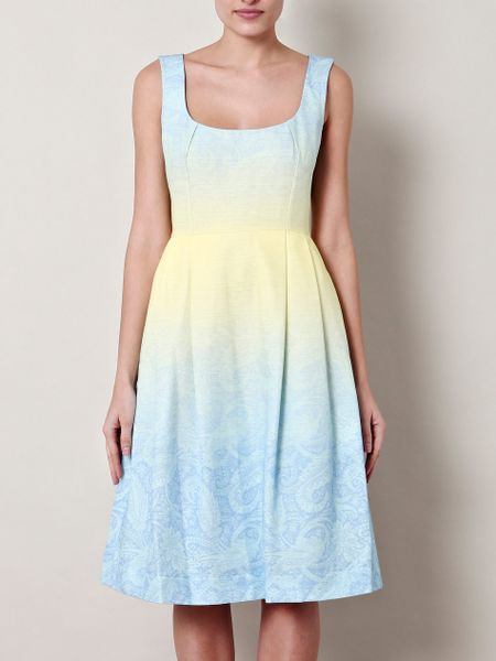 Jonathan Saunders Freda Ombre Paisleyprint Dress in Blue (ice) - Lyst