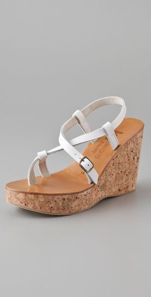 K. Jacques Diapason Cork Slide Sandals in White - Lyst