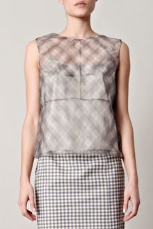 Marc Jacobs Ginghamprint Organza Top - Lyst