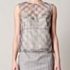 Marc Jacobs Ginghamprint Organza Top in Gray (grey) - Lyst