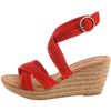 Minnetonka Womens Haley Wedge Sandal in Red (poppy) - Lyst