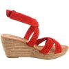Minnetonka Womens Haley Wedge Sandal in Red (poppy) - Lyst