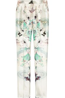 Prabal Gurung Printed Wool And Silk Blend Straight Leg Pants - Lyst