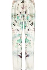 Prabal Gurung Printed Wool And Silk Blend Straight Leg Pants