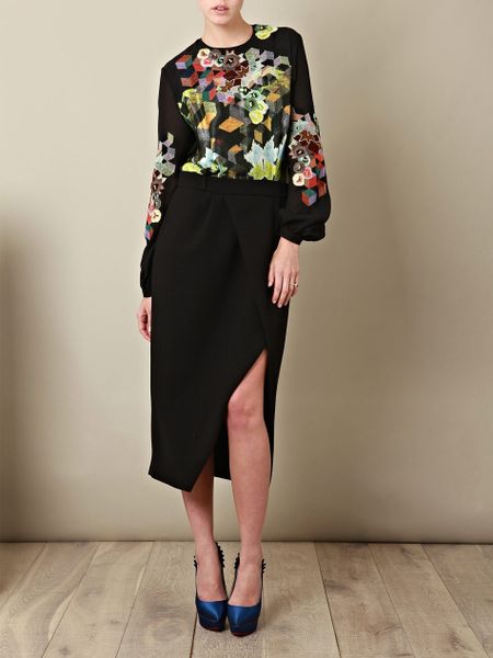 Preen Agatha Long Sleeve Dress in Black - Lyst