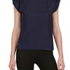 Yves Saint Laurent Ruffle Sleeve Habotai Silk Top in Blue - Lyst