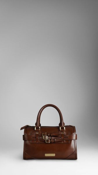 Burberry Medium Bridle Leather Bowling Bag in Brown (dark tan) - Lyst