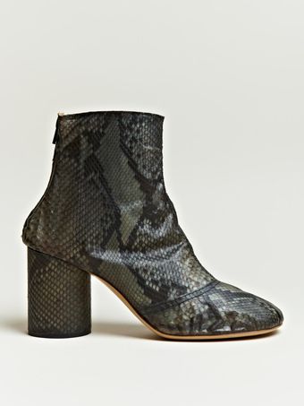  Maison Martin Margiela Defile Womens Minimalist Translucide Python Print Trunk Boots 
