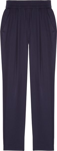Maje Human Slouchy Satin Pants in Blue - Lyst