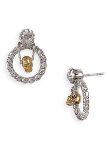 Tom Binns Momento Mori Skull Drop Circular Earrings - Lyst