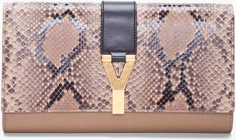 Yves Saint Laurent Taupe Chyc Clutch - Lyst