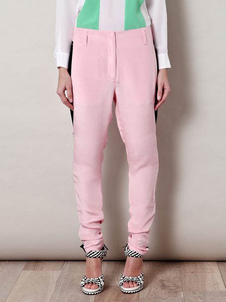 3.1 Phillip Lim Tuxedo Detail Trousers in Pink - Lyst