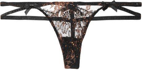 Agent Provocateur Zsa Zsa Swarovski Crystalembellished Lace Tanga Thong in Multicolor (black) - Lyst