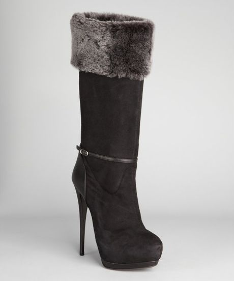 stiletto boots with fur