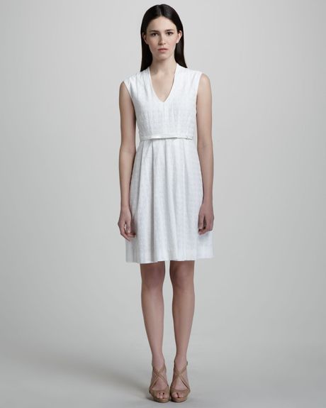 Kate Spade Brittany Belted Eyelet Dress in Beige (white) - Lyst