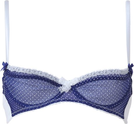 Mimi Holliday Blue Lagoon Silk Chiffon Plunge Bra in Blue - Lyst