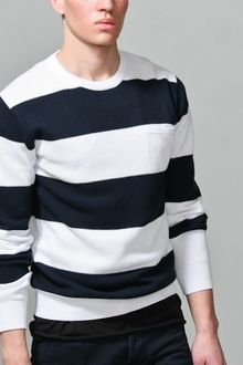 Shades Of Grey By Micah Cohen Crew Neck Sweater Stripe - Lyst