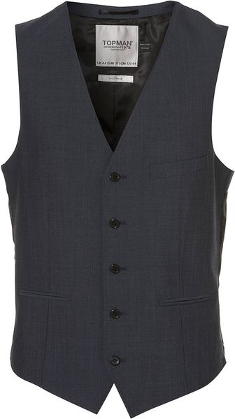 Topman Blue Pindot Suit Waistcoat in Blue for Men - Lyst