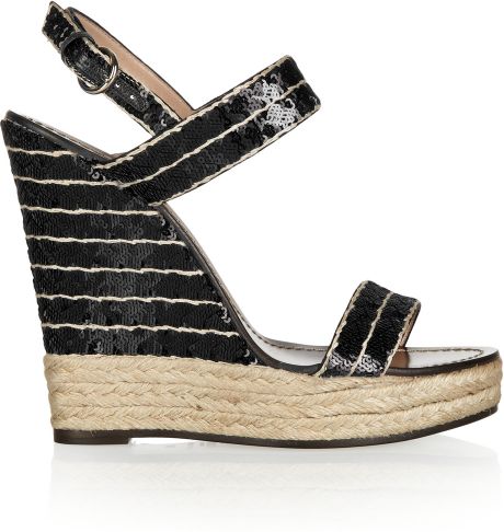 wedge sequined valentino espadrille sandals shoes