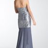 Way-in Strapless Sequin Chiffon Trane Gown in Silver (gunmetal grey) - Lyst