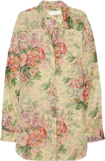 Zimmermann Devoted Floral Print Cotton Voile Shirt - Lyst