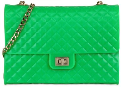 Designinverso Quilted Pvc Shoulder Bag in Green - Lyst