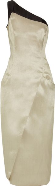 Giorgio Armani Metallicwoven Oneshoulder Dress in Gold - Lyst