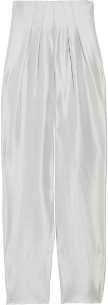  Pleated Slubsilk Pants 