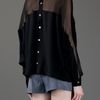 Gucci Sheer Panel Top in Black - Lyst
