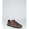 Gucci Cocoa Leather Oslo Web Logo Lace Up Sneakers in Brown (cocoa) - Lyst