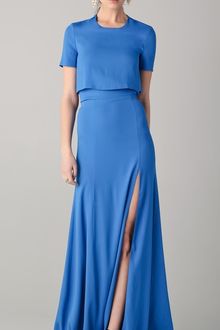 Peter Som Short Sleeve Gown with Slit - Lyst