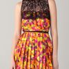 Peter Som Silk and Lace Top in Brown - Lyst