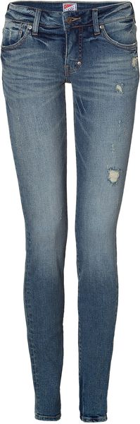PRPS Blue Destroyed Skinny Jeans - Lyst