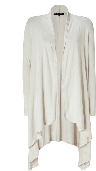 Ralph Lauren Dove Cashmere and Silk Long Cascade Bottom Cardigan in White - Lyst