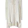 Ralph Lauren Dove Cashmere and Silk Long Cascade Bottom Cardigan in White - Lyst