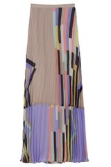 Tibi Pleated Print Maxi Skirt