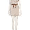 Topshop Belted Wrap Dress By Wal G in Beige - Lyst