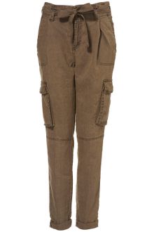 Topshop Utility Style Linen Trousers - Lyst
